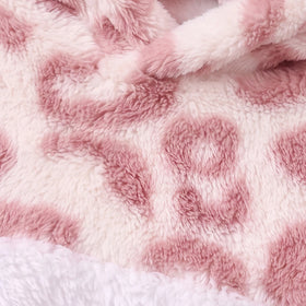 Girls Pink Leopard Print Fleece Hooded Sweatshirt Sweatshirts & Hoodies