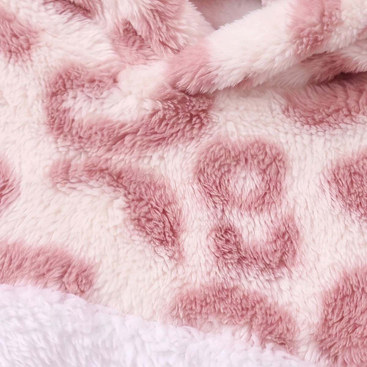 Girls Pink Leopard Print Fleece Hooded Sweatshirt Sweatshirts & Hoodies