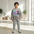 Boys Grey K-Pop Fever Graphics Sweatshirt With Jogger Co-ord Sets Sets Grey 1-2 Y