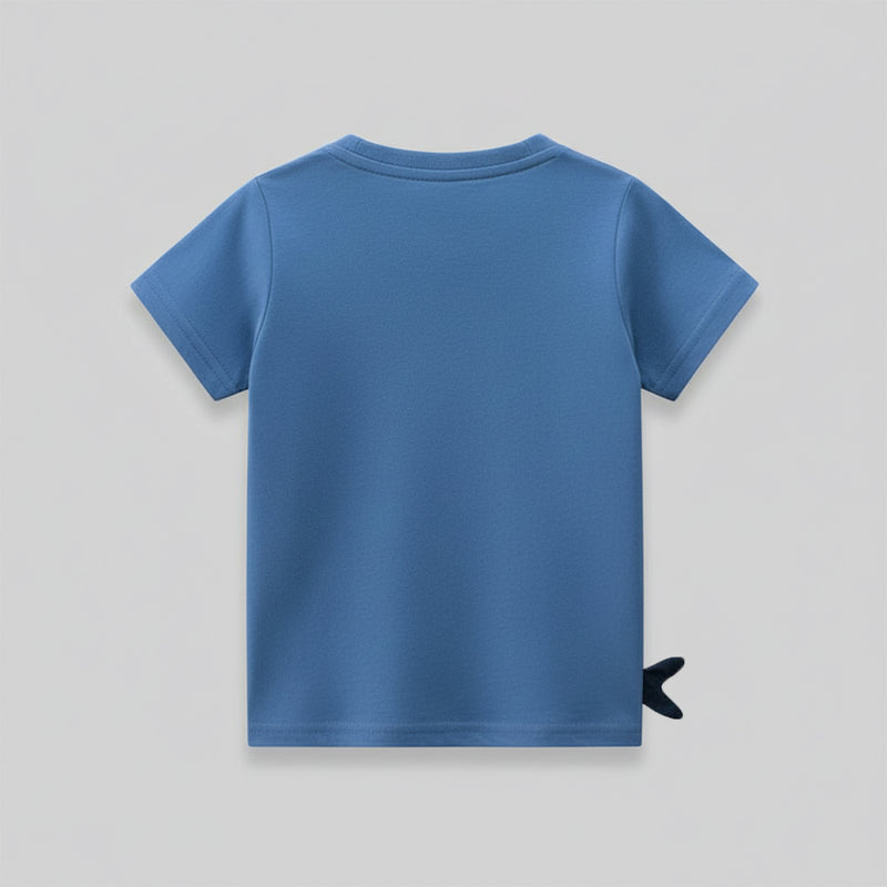 Boys Blue Shark Printed Short Sleeves T-Shirt Tshirts