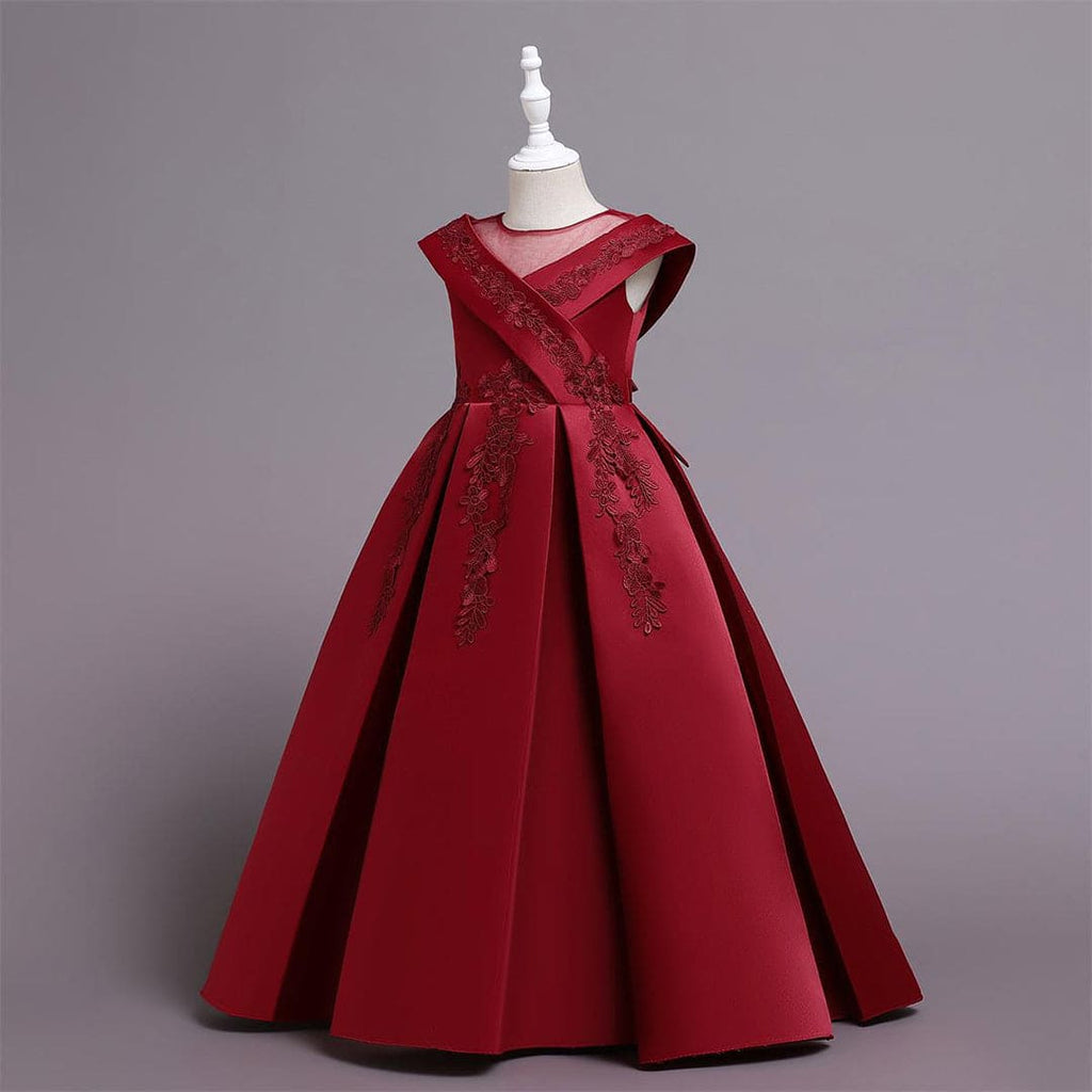 Girls Embroidered Sleeveless Party Wear Dress Party Dresses   