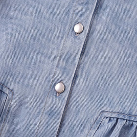 Girls Blue Sleeveless Denim Vest With Top And Denim Pants Sets 3 pc. Sets