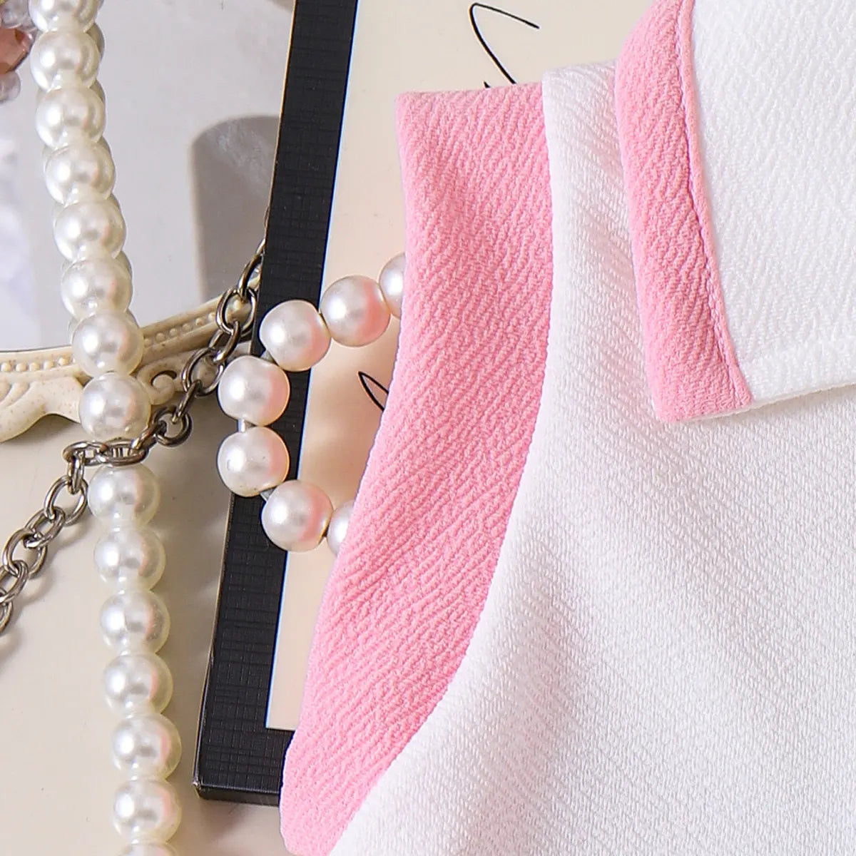 Girls White Sleeveless Polo Top With Pleated Skirt Sets 2 pc. Sets