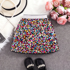 Girls Multicolour Sequin Embellished Skirt Skirts Multicolor 3-4 Y