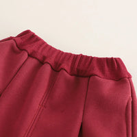 Boys Red Regular Sweatshirt With Sleeveless Jacket & Trouser Sets 3 pc. Sets