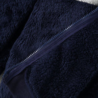 Boys Navy Blue Color-blocked Regular Hooded Sweatshirt Sweatshirts & Hoodies