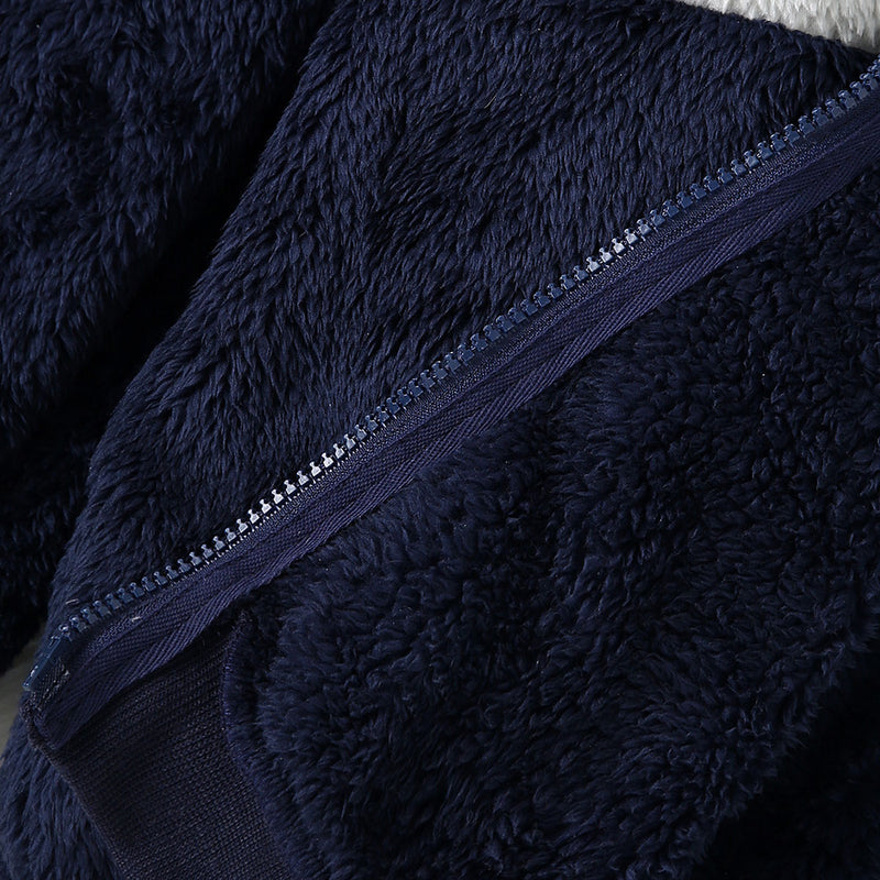 Boys Navy Blue Color-blocked Regular Hooded Sweatshirt Sweatshirts & Hoodies