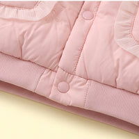 Girls Light Pink Embroidered Long Sleeve Jacket Coats & Jackets