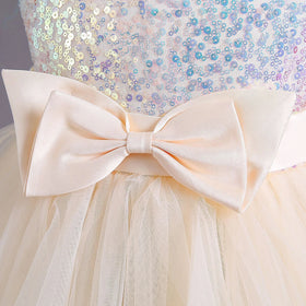 Girls Champagne Sequin Embellished Tutu Party Wear Dress Party Dresses