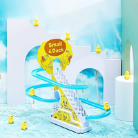 Kids Yellow Electric Duck Stair-Climbing Track Toy Trending Accessories