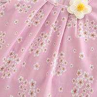Girls Pink Floral Printed Tunic With T-Shirt & Pants Set Sets