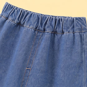 Girls Blue Denim Sleeveless Top with Pants Sets 2 pc. Sets
