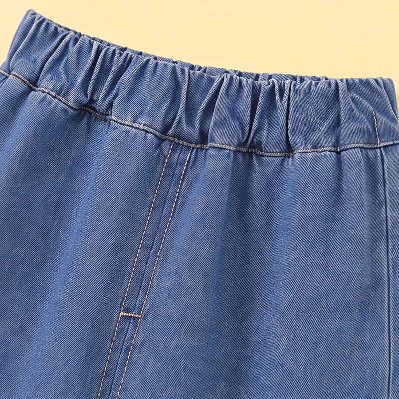 Girls Blue Denim Sleeveless Top with Pants Sets 2 pc. Sets