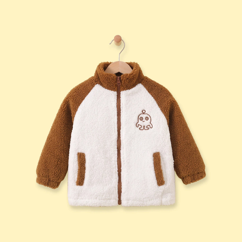 Boys Brown Colourblocked Long Sleeve Zip-Up Jacket Coats & Jackets Brown 1-2 Y