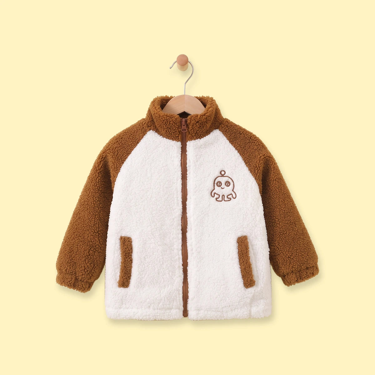 Boys Brown Colourblocked Long Sleeve Zip-Up Jacket Coats & Jackets Brown 1-2 Y