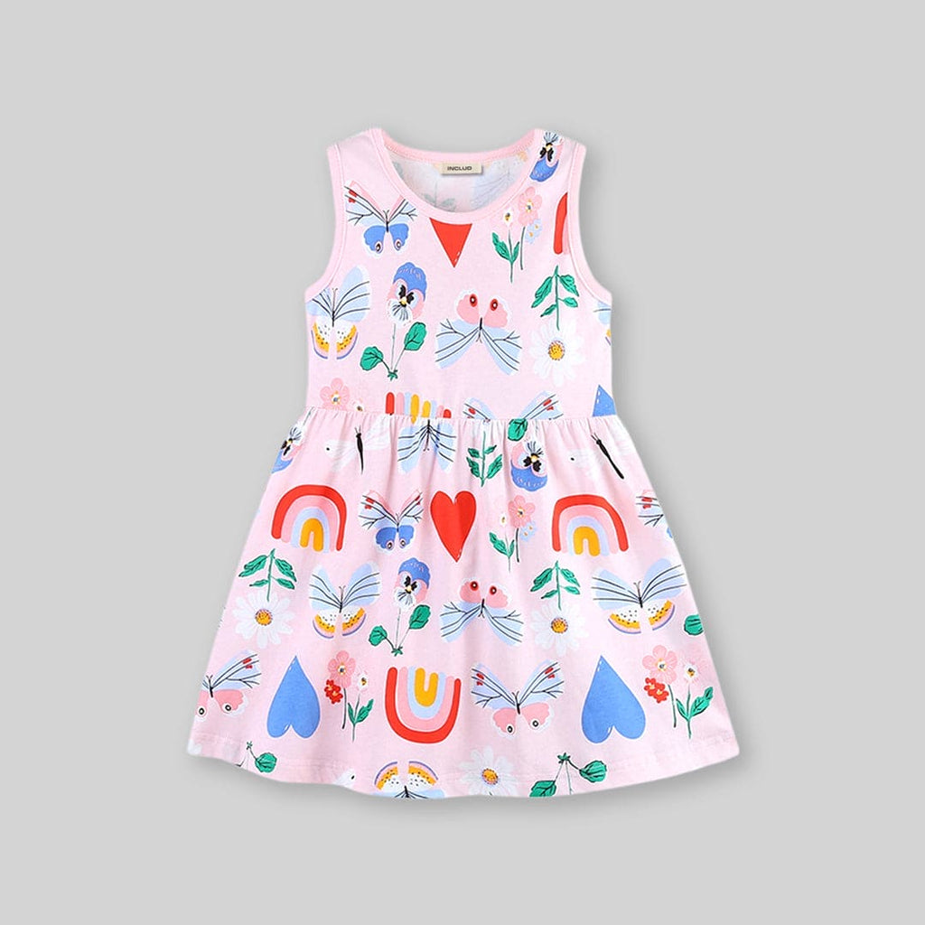 Girls Printed Sleeveless Casual Dress Casual Dresses   