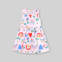 Girls Printed Sleeveless Casual Dress Casual Dresses   