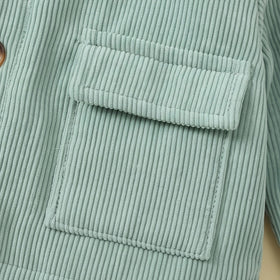 Girls Green Textured Long Sleeve Crop Jacket Coats & Jackets