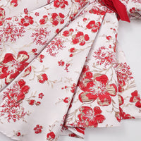 Girls Red Floral Print Puff Sleeves Fit & Flare Dress Party Dresses