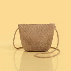 Girls Brown Floral Applique Sling Bag Sling Bags