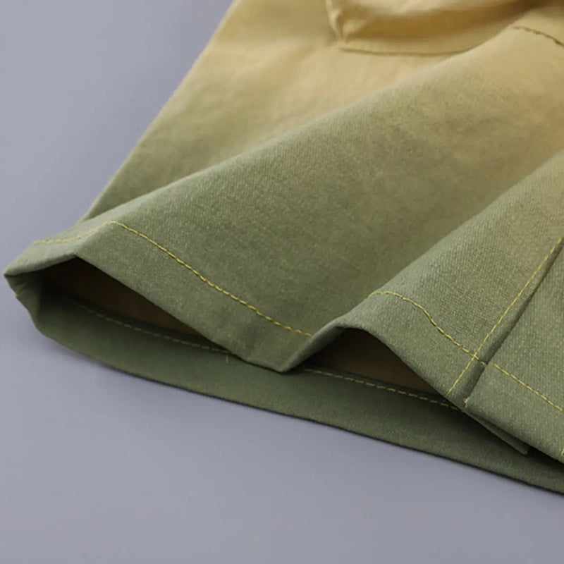 Boys Khaki Short Sleeve Shirt With Printed T-shirts And Elasticated Shorts Sets 3 pc. Sets