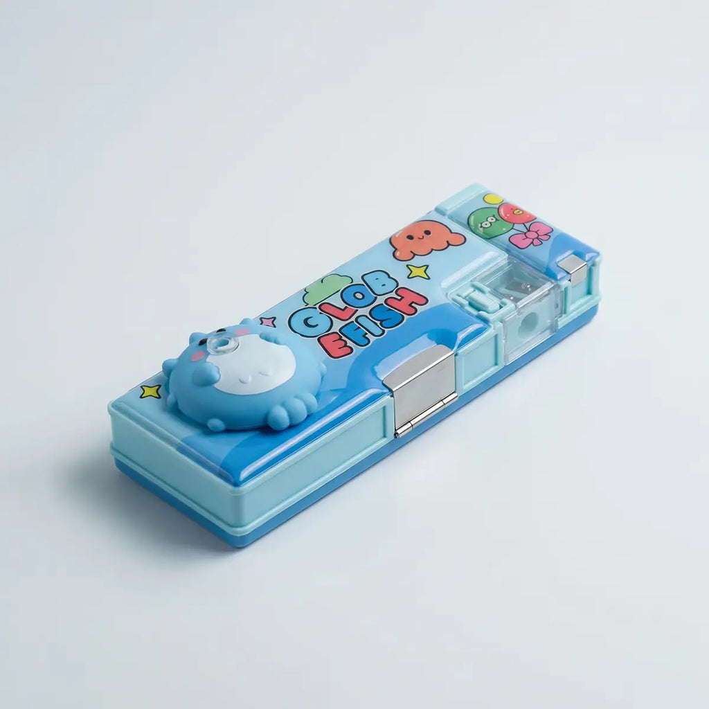 3D Squishy Fish Pop Eye Pencil Box with Sharpene Trending Accessories Sky Blue Onesize