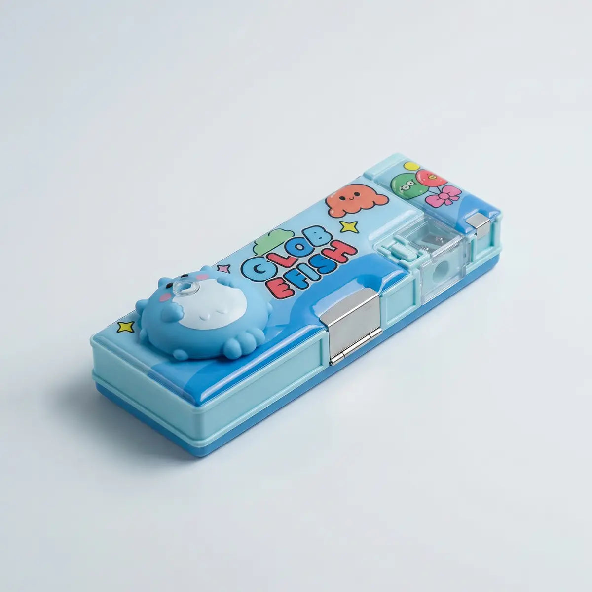 3D Squishy Fish Pop Eye Pencil Box with Sharpene Trending Accessories Sky Blue Onesize