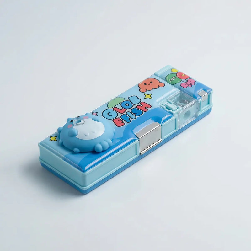 3D Squishy Fish Pop Eye Pencil Box with Sharpene Trending Accessories Sky Blue Onesize