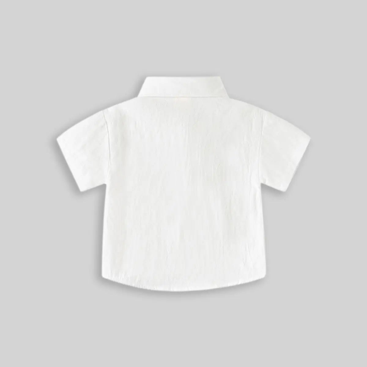 Boys White Short Sleeve Shark Embroidered Casual Shirt Shirts