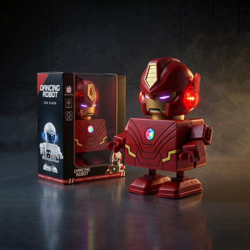 Electric Iron Man Dancing Robot Toy with Flashing Lights & Music for Kids Boys & Girls Trending Accessories