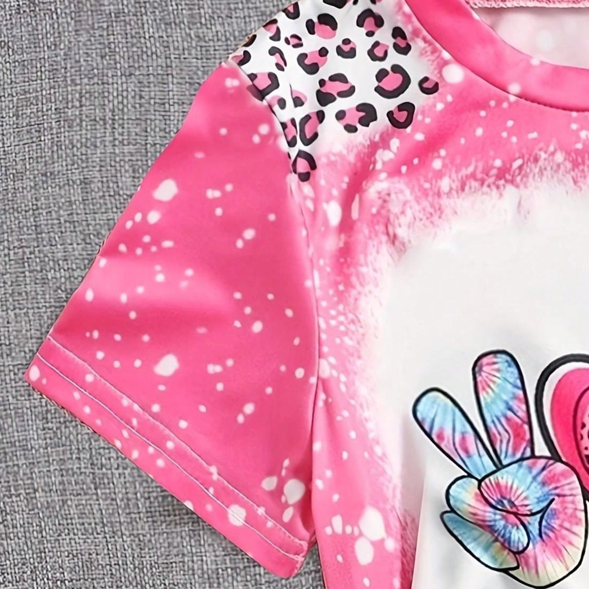 Girls Pink Graphic Short Sleeves Round Neck T-Shirt Tshirts