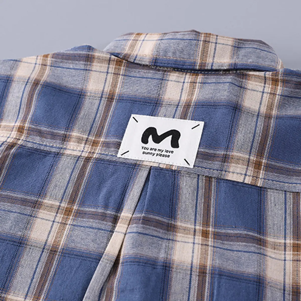 Boys Blue Checked Short Sleeve Shirt With Printed T-Shirt And Shorts Sets 3 pc. Sets