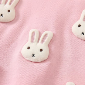 Girls Pink Rabbit Applique Sweatshirt & Joggers Sets Sets
