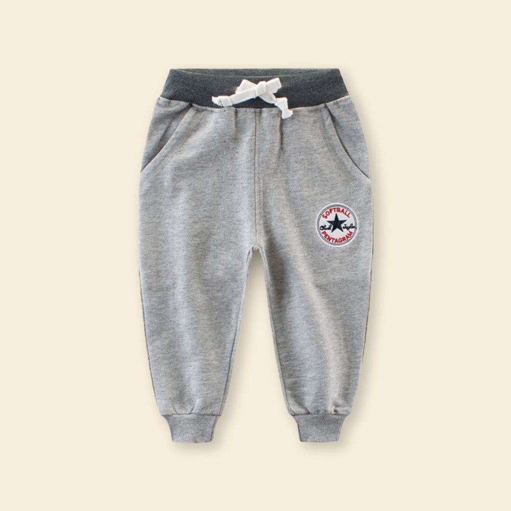 Boys Grey Joggers with Drawstring Joggers Grey 1-2 Y 