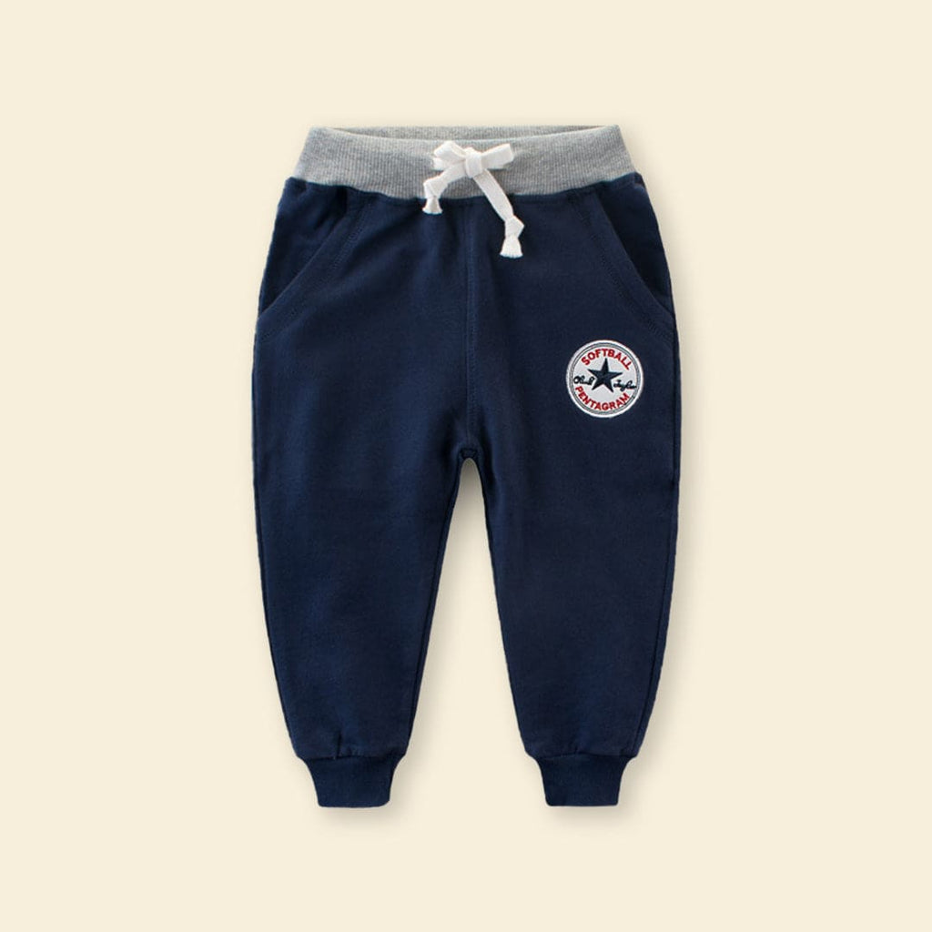 Boys Navy Joggers with Drawstring Joggers Navy 1-2 Y 