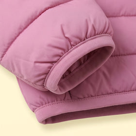 Girls Mauve Hooded Quilted Puffer Jacket Coats & Jackets