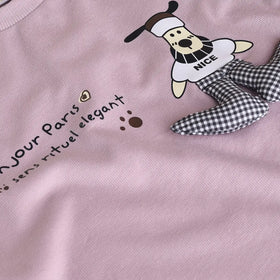 Boys Lilac Cartoon Characters Printed T-Shirt With Twill Shorts Sets 2 pc. Sets