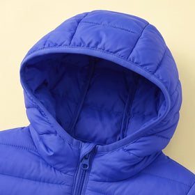Boys Royal Blue Hooded Quilted Puffer Jacket Coats & Jackets