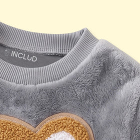 Boys Grey Bear Applique Sweatshirt With Pants Sets 2 pc. Sets