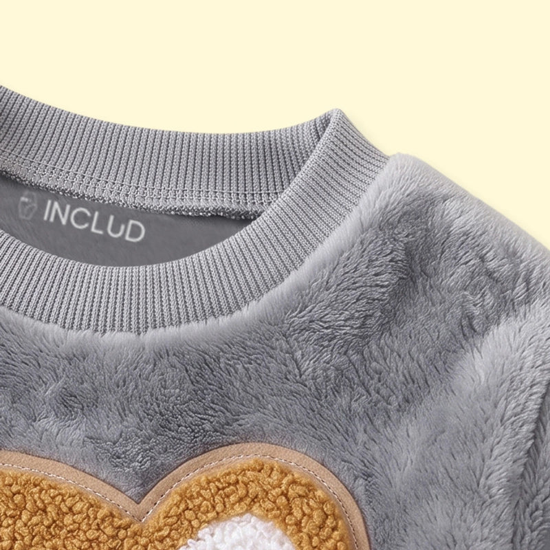 Boys Grey Bear Applique Sweatshirt With Pants Sets 2 pc. Sets