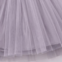 Girls Grey Floral Applique Fit & Flare Party Dress Party Dresses