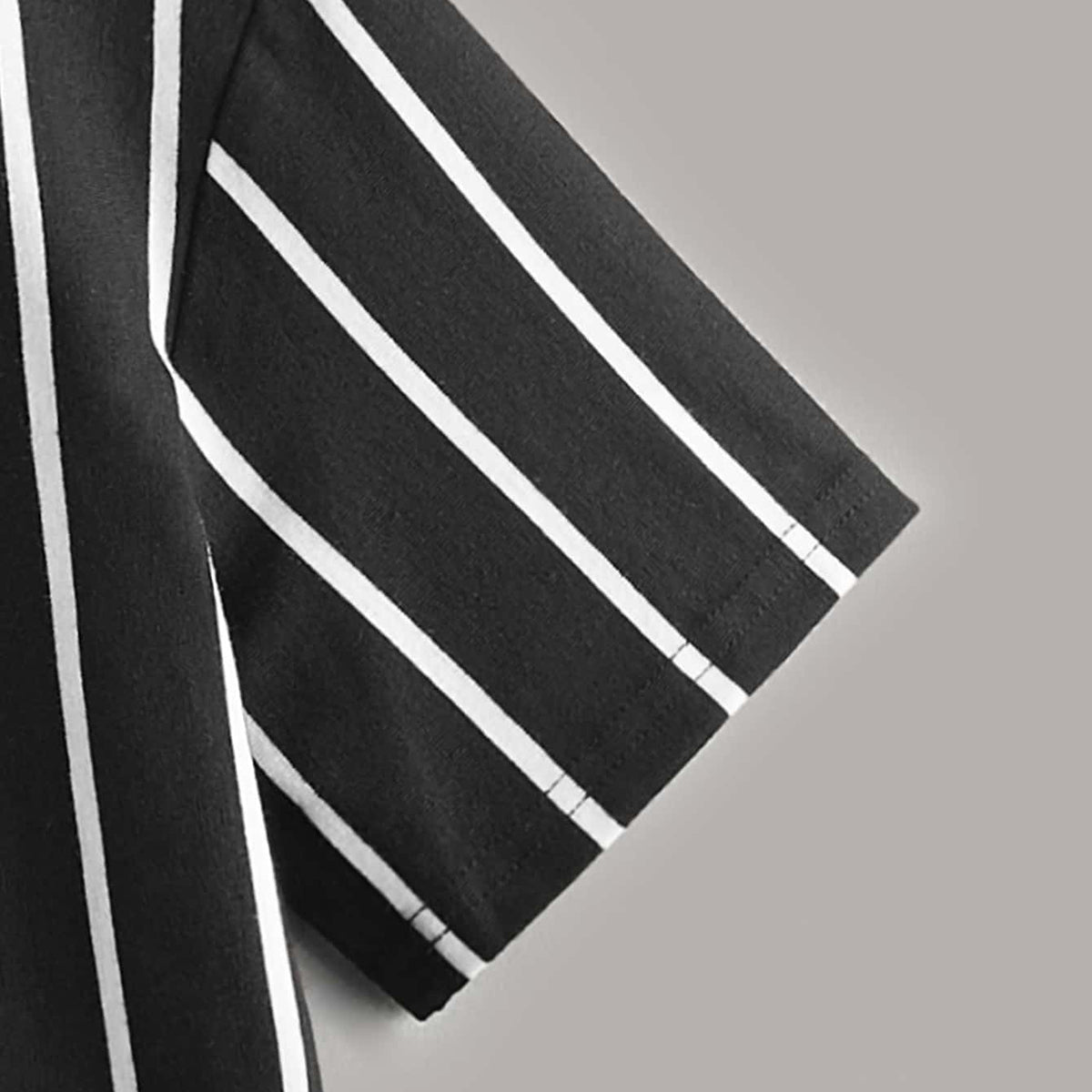 Boys Black And White Striped Short Sleeves T-Shirt ( Pack Of 2 ) Tshirts