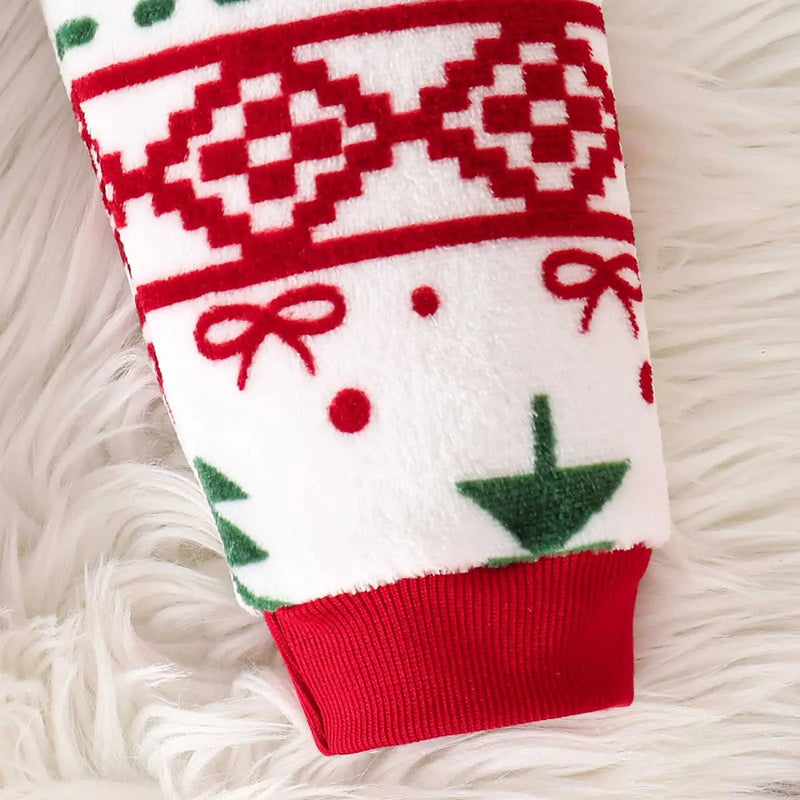 Girls White Self-Design Christmas Patterns Sweatshirt With Joggers Co-ord Sets 2 pc. Sets