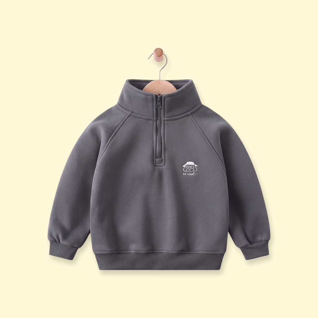 Boys Dark Grey Embroidered Long Sleeve Sweatshirt Sweatshirts & Hoodies Dark Grey 1-2 Y