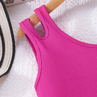 Girls Pink One Shoulder Crop Top With Printed Flared Capri Sets Sets