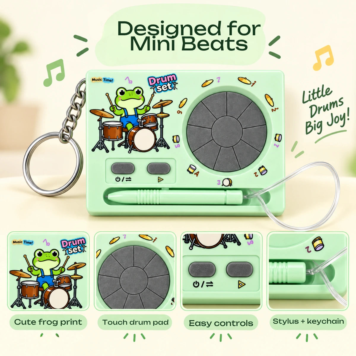 Mint Green Portable Electronic Musical Toy 1 Piece, Age 3 Years Plus Trending Accessories