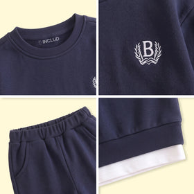 Boys Navy Blue Embroidered Sweatshirt & Joggers Sets 2 pc. Sets