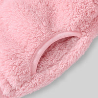 Girls Pink Solid Polar Fleece Zip Up Winter Jacket Coats & Jackets
