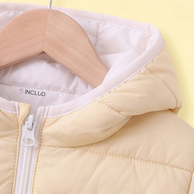 Girls Yellow Hooded Zip-up Puffer Jacket Coats & Jackets