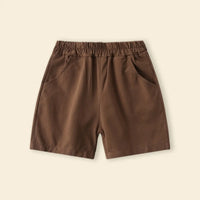 Boys Brown Polka Dot Print Short Sleeves Shirt With Shorts Set Sets